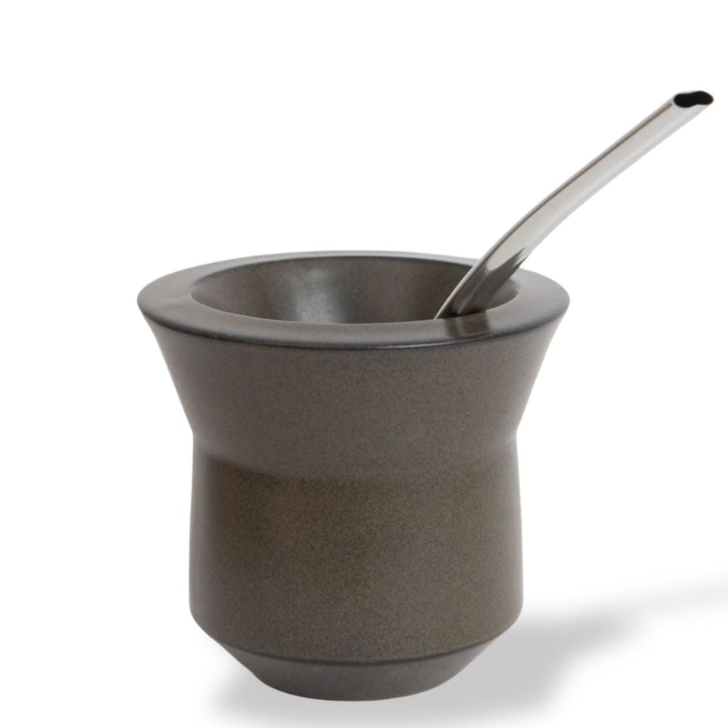 Piedra Green Insulated Ceramic Mate Gourd