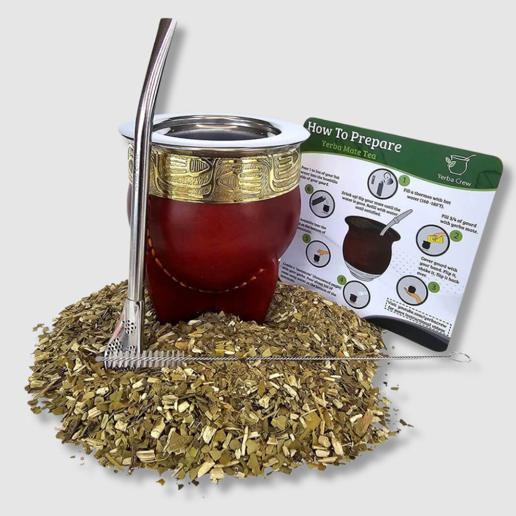 Rojo Salteño Imperial leather and steel mate gourd