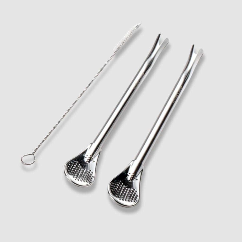 Yerba Crew silver bombilla bundle (2 Pack)