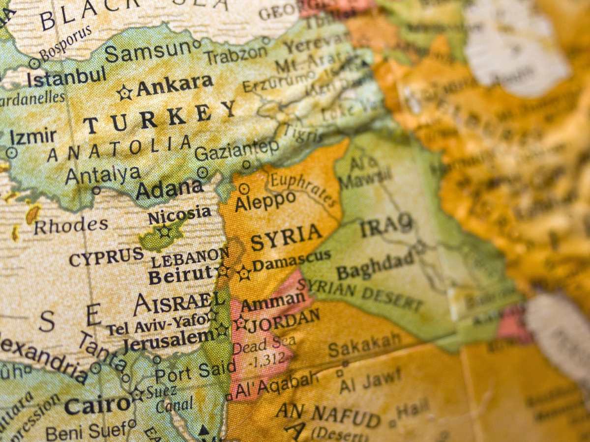 Map of Syria and Lebanon yerba mate