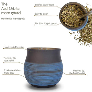 Azul Orbita handmade porcelain mate cup