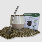 Bariloche White ceramic mate gourd set