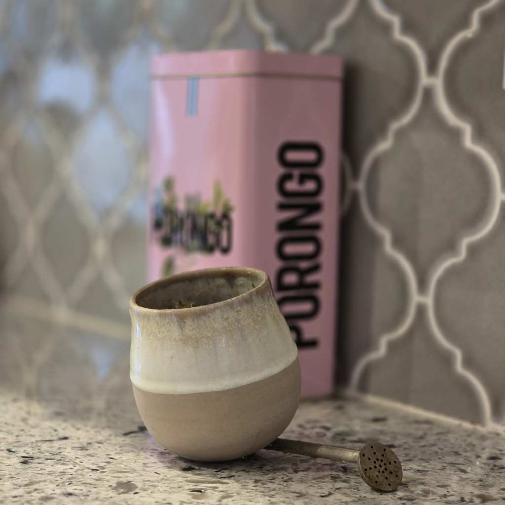 White ceramic gourd on countertop