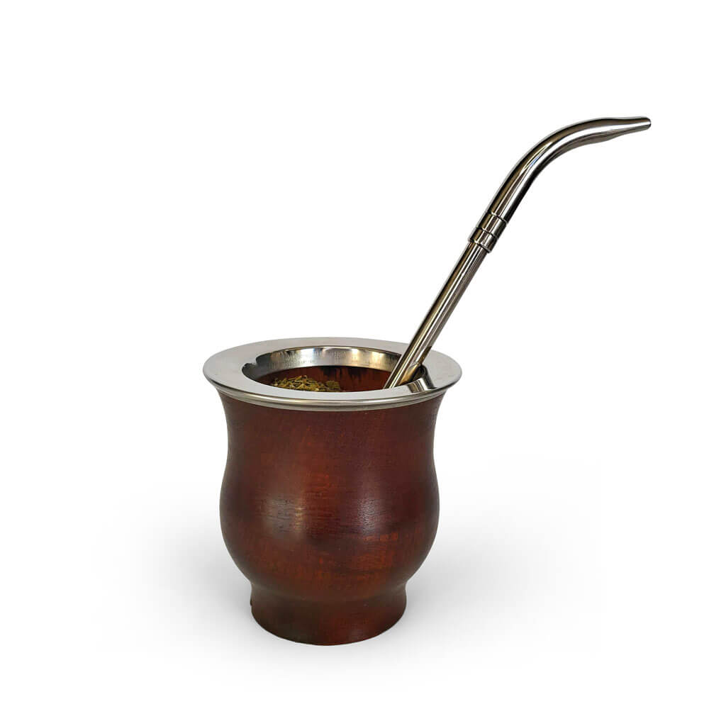 Bombilla with screw filter in mate cup