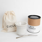 Chaltén White Insulated Ceramic Mate Gourd