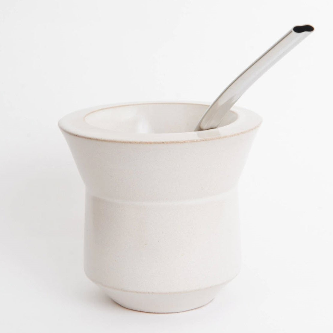 Chaltén White Insulated Ceramic Mate Gourd