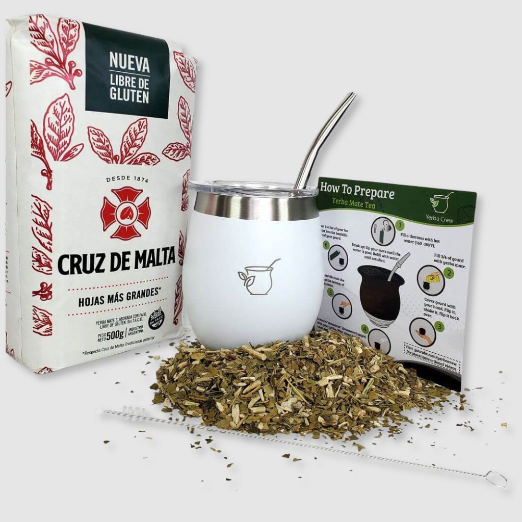 Glacier White gourd and Cruz de Malta 500g yerba mate bundle