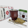 Libertad wooden gourd and Cruz de Malta 500g yerba mate bundle