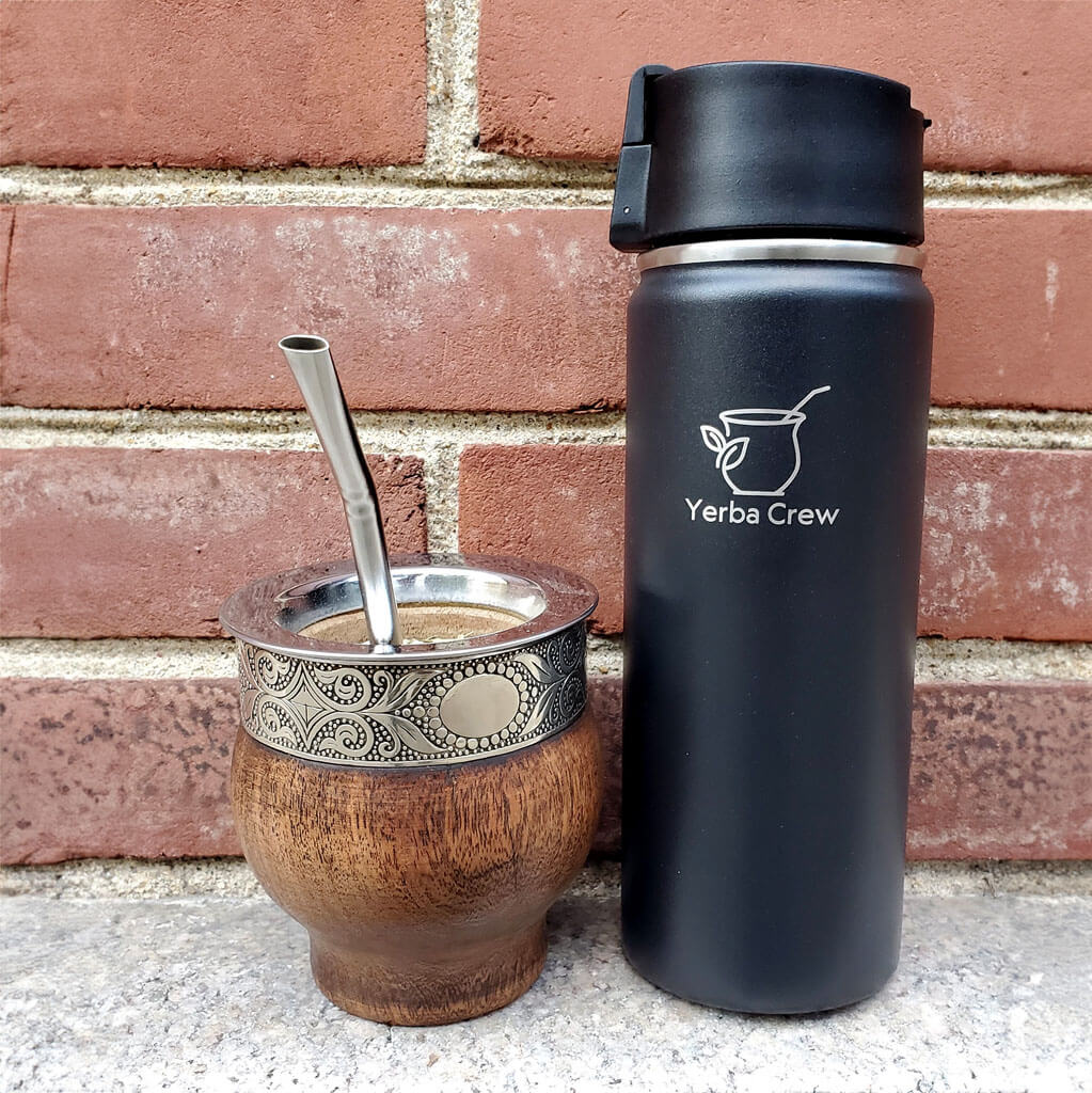 KALMATEH Modern & Elegant Yerba Mate Thermos- Vacuum Insulated and Double  Walled 18/8 Stainless Steel- BPA Free - Thermos Designed for Use With Mate