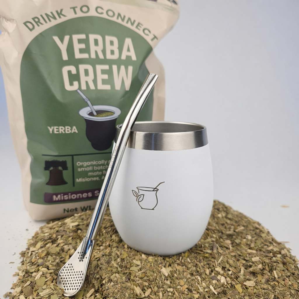 Glacier White Stainless Steel Yerba Mate Bundle
