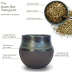 Iguazu Blue handmade mate gourd benefits commercial grade clay