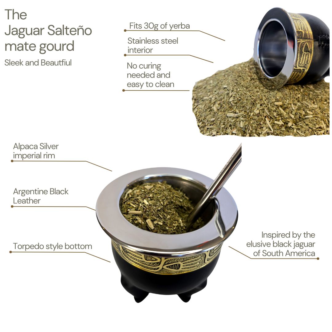 Premium black yerba mate gourd details about curing and materials