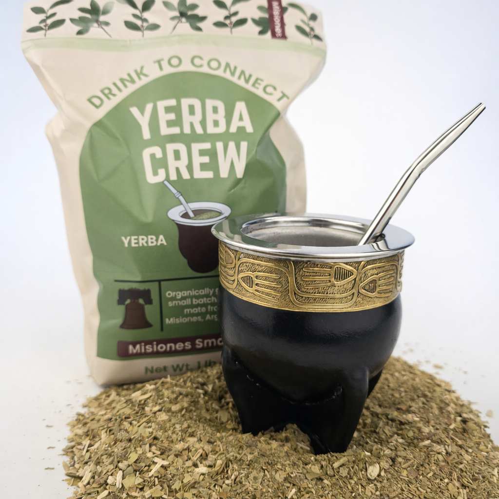 Jaguar Salteño Imperial Mate Gourd & Yerba Mate Bundle