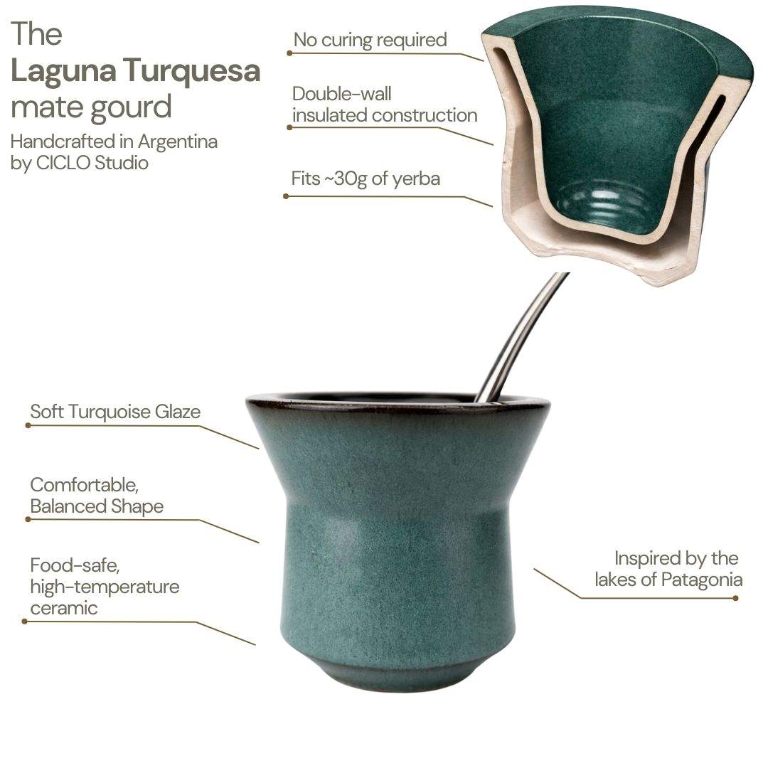 Laguna Turquesa Ceramic Mate Gourd