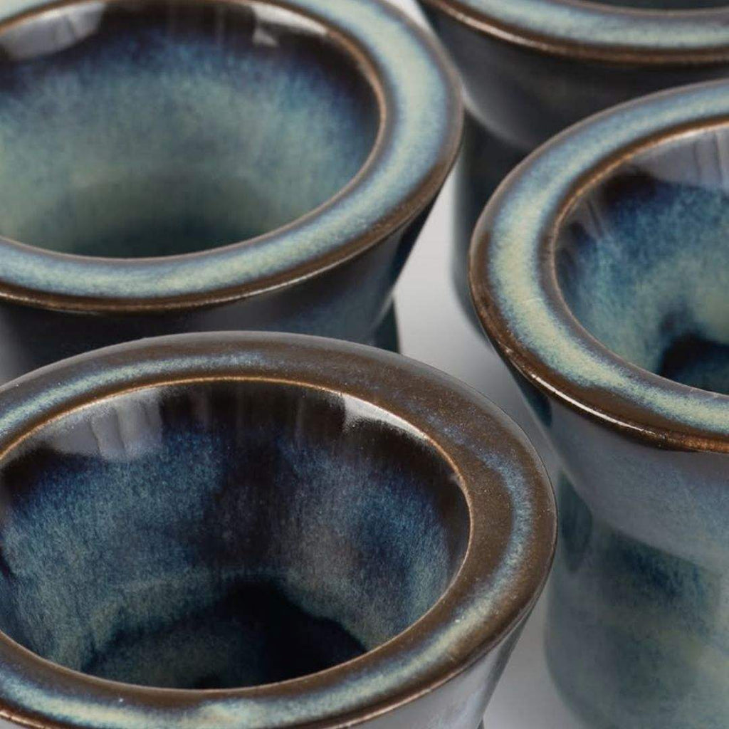 Oleaje Blue Limited Edition Insulated Ceramic Mate Gourd