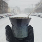 Oleaje Blue Limited Edition Insulated Ceramic Mate Gourd