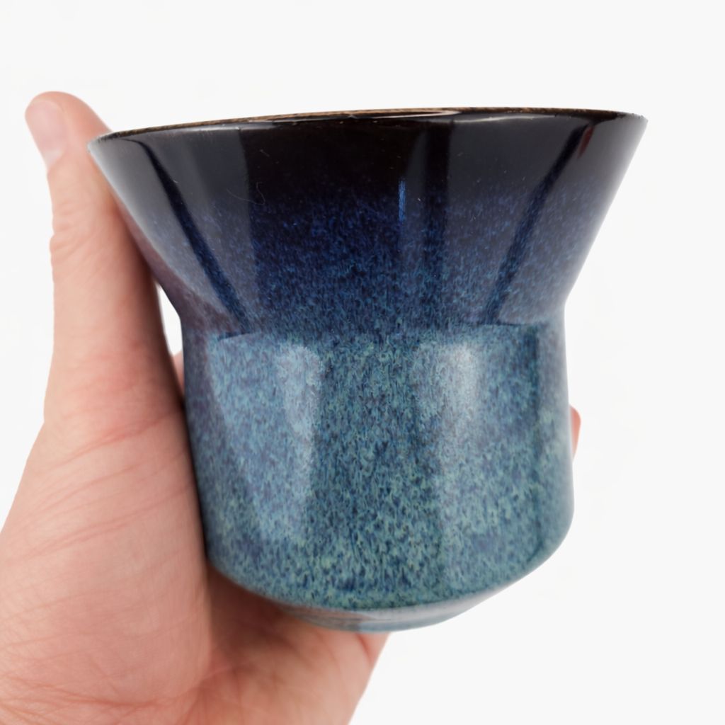 Oleaje Blue Limited Edition Insulated Ceramic Mate Gourd