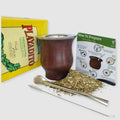 Libertad wooden gourd and Playadito 500g yerba mate bundle