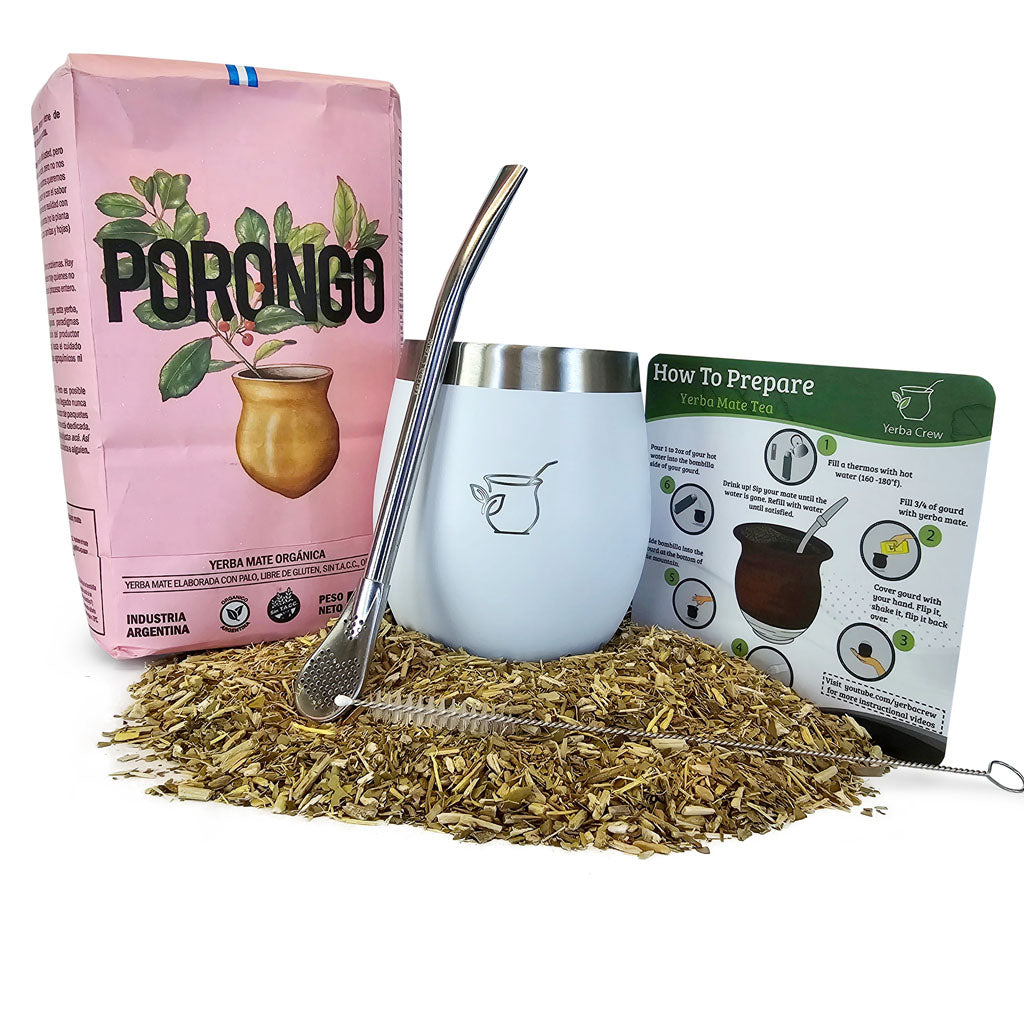 Glacier White gourd and Porongo Organic 500g yerba mate bundle