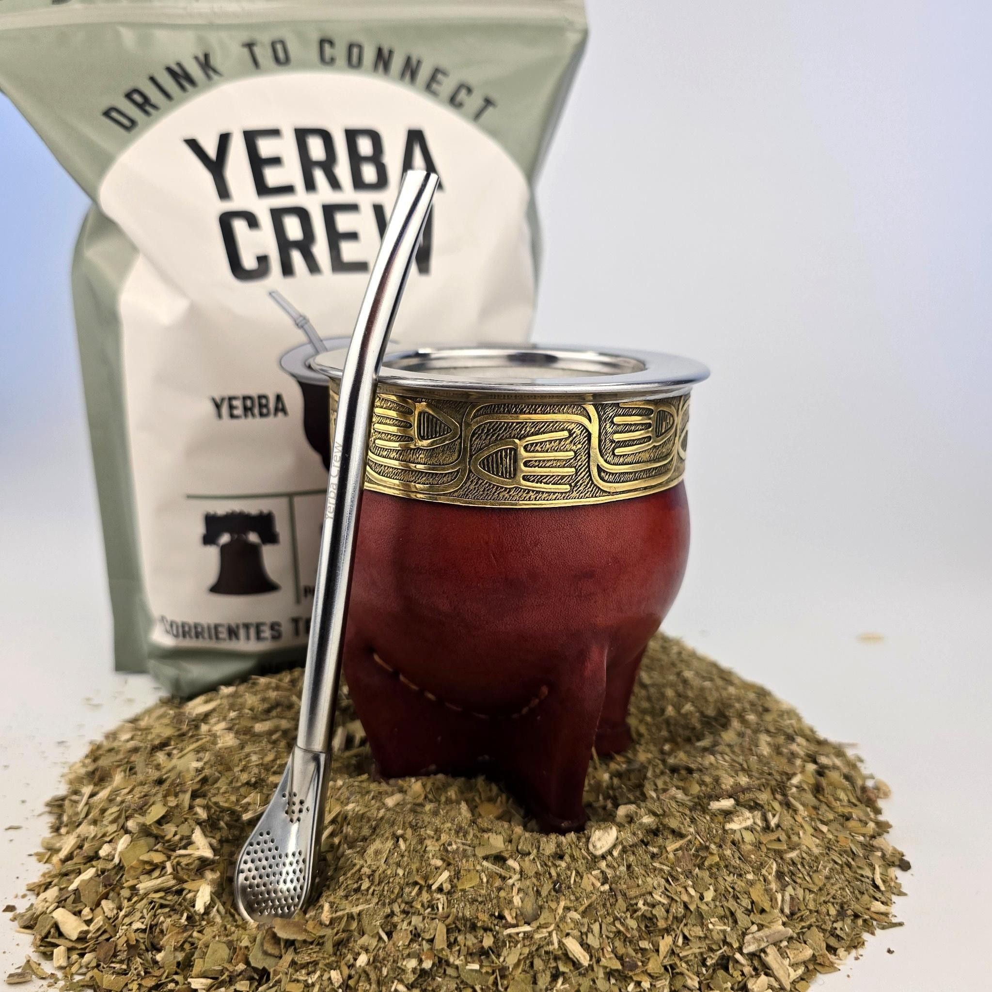 Rojo Salteño Imperial Mate Gourd & Yerba Mate Bundle