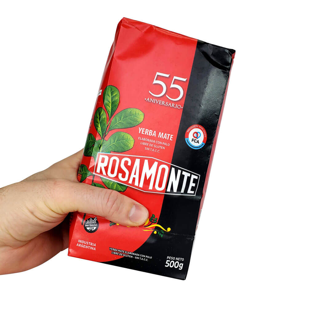 Rosamonte Traditional 500g 1.1 lb bag in hand