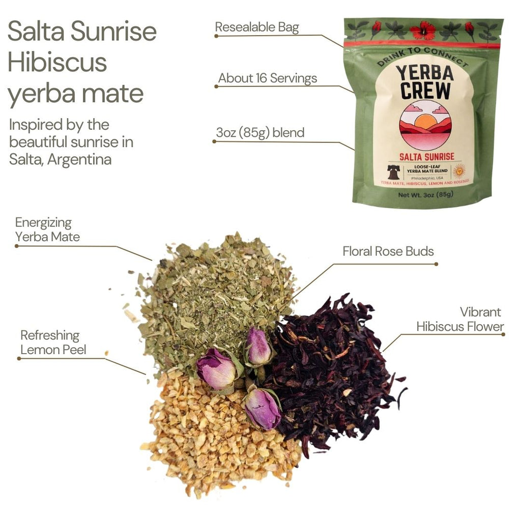 Salta Sunrise Hibiscus Yerba Mate Blend 3oz (85g)