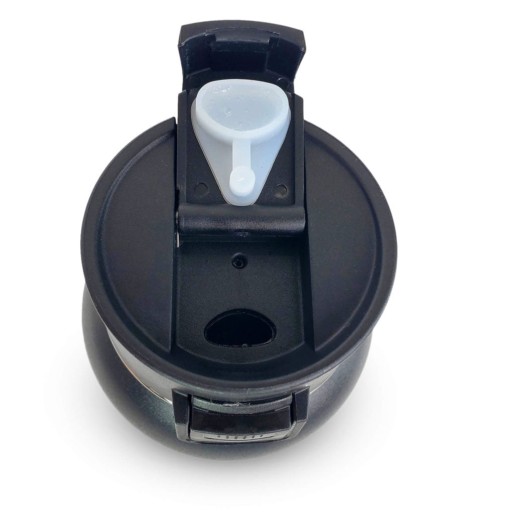 Overhead view of the open yerba mate thermos