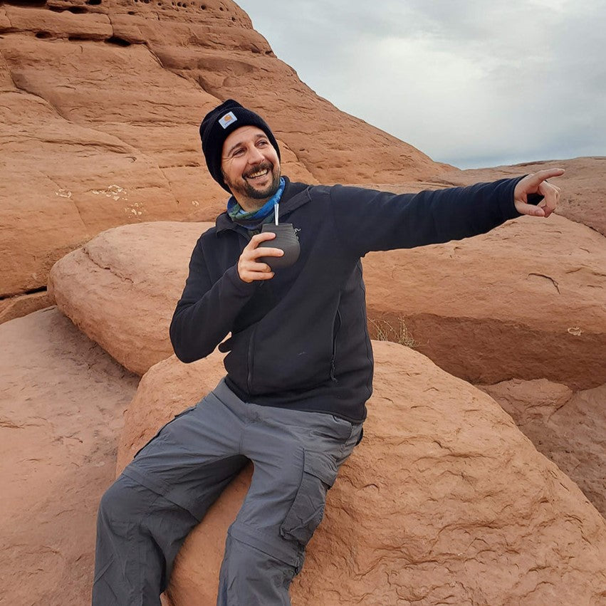 Philadelphia guy drinking yerba mate in Utah