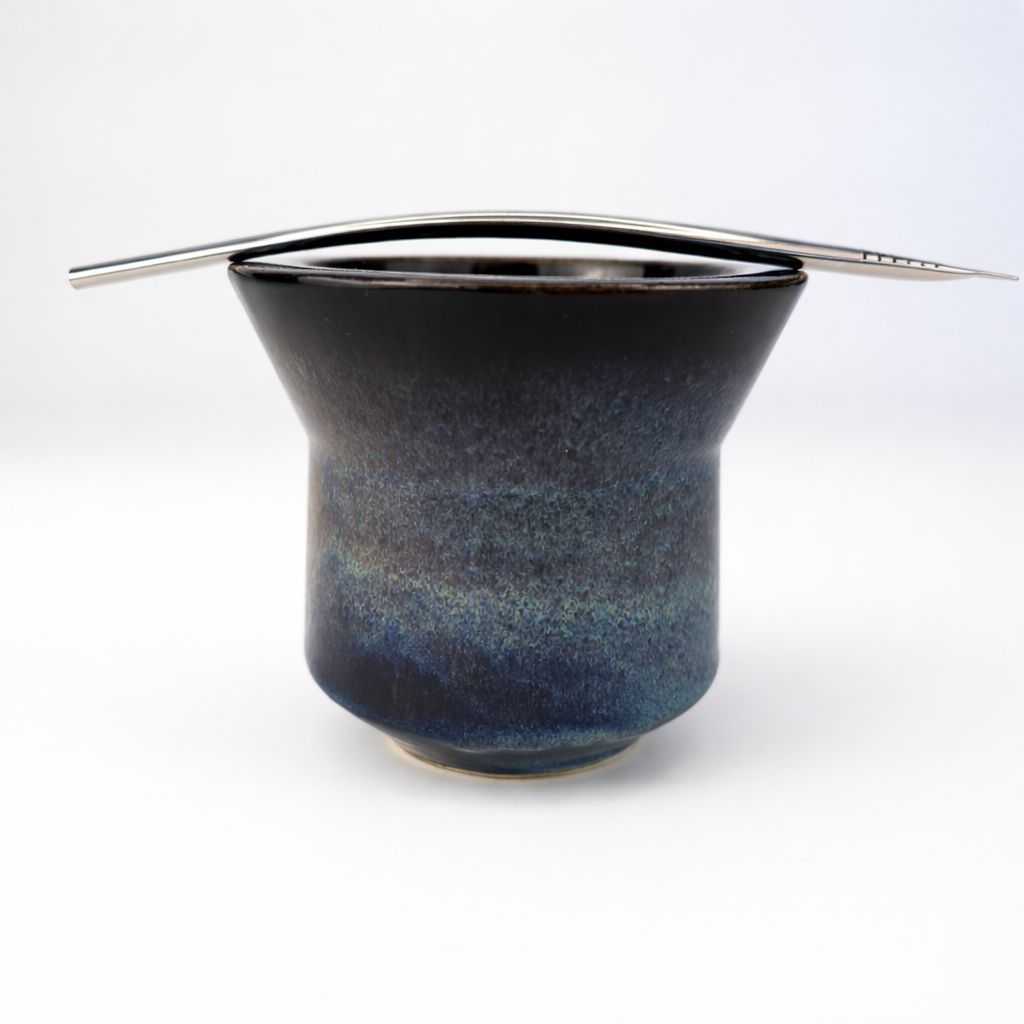 Oleaje Blue Limited Edition Insulated Ceramic Mate Gourd