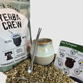 Bariloche White Ceramic Gourd and Yerba Mate Artisan Set