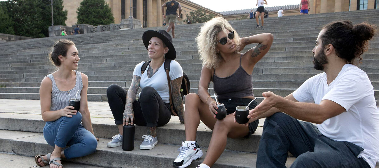 Drinking Yerba mate in Philadelphia during a mateada