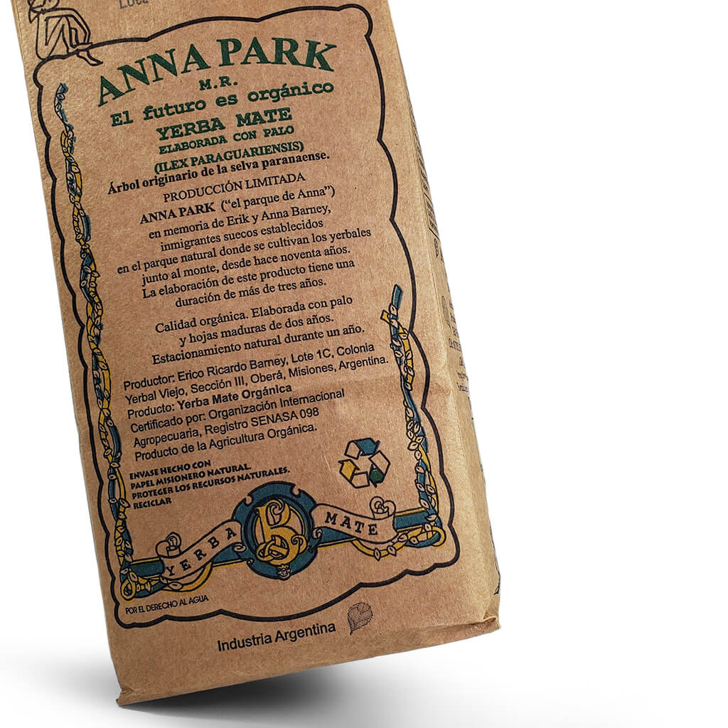 Yerba mate recyclable small batch Anna Park. El futuro es organico.
