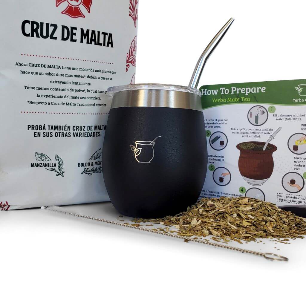 Cruz de Malta 1kg yerba mate and Condor black bundle