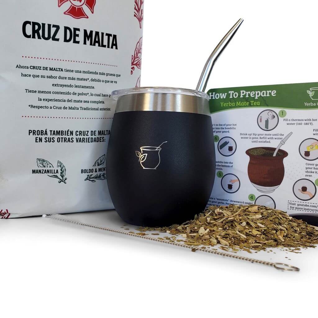 1 Argentina Mate Gourd Cup Straw Bombilla Yerba Rosamonte Cruz Malta Tea  Bag Kit