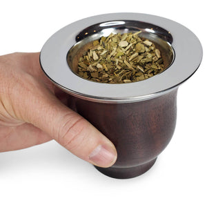Yerba mate being held at 175 degrees