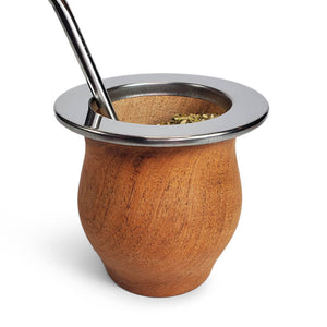 Gaucho mate gourd with stainless steel bombilla set