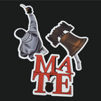 Yerba mate stickers on a black background