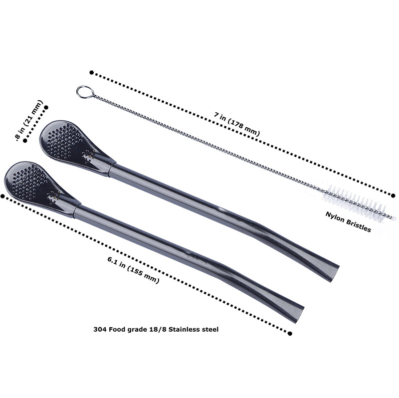 Yerba Crew Black Bombilla Length 6.1 inches food grade