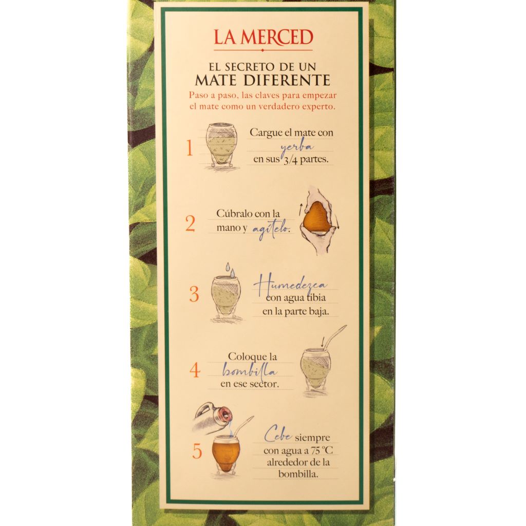 La Merced box with how to prepare yerba mate